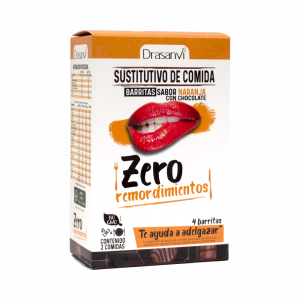 Caja barrita sustitutiva sabor naranja con chocolate 4 unidades 4×35 g  Zero remordimientos