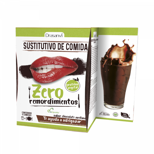 Caja batido sustitutivo vegetal chocolate avellanas 6 sobres 6x52 g  Zero remordimientos