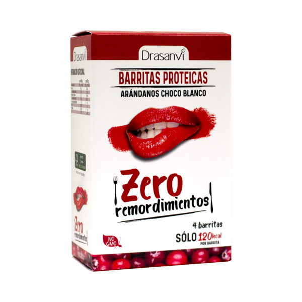 Barrita proteica arándanos-chocolate blanco 4 unidades 4x35 g  Zero remordimientos