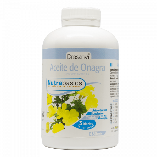 Nutrabasics - Aceite de Onagra 500, 450 perlas