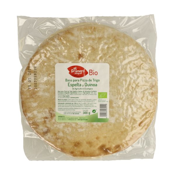 Base para pizza de Trigo Espelta y Quinoa Bio