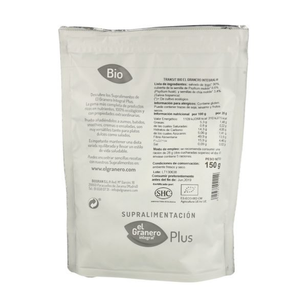 Lax-Transit (Salvado de Trigo, Psyllium y Chia) Bio - Imagen 2