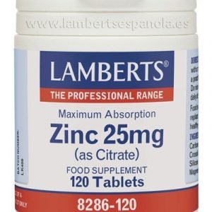 Zinc 25 mg como Citrato con mayor absorción – 120 Tabletas