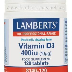 Vitamina D como D3, colecalciferol 400 UI (10 mcg) 120 pastillas – 120