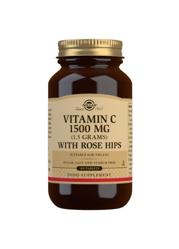 Rose Hips C 1500 mg Vitamina C con escaramujo - 180 Comprimidos