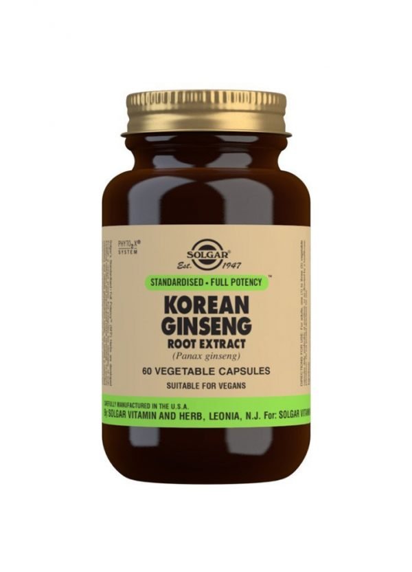 Ginseng Coreano Extracto de Raíz (Panax ginseng) - 60 Cápsulas vegetales