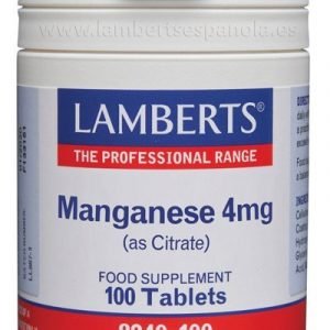 Manganeso 4 mg como Citrato. Mayor absorción – 100 Tabletas