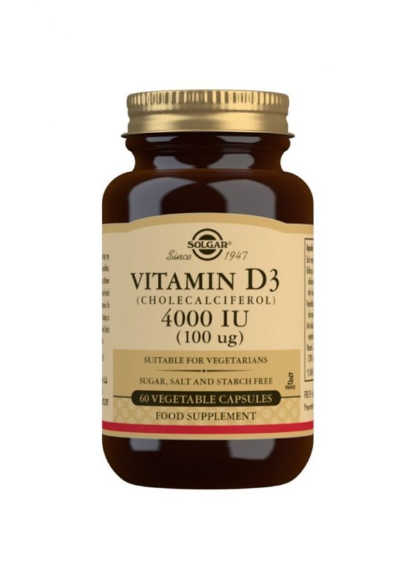 Vitamina D3 4000 UI (100 μg) (Colecalciferol) - 60 Cápsulas vegetales