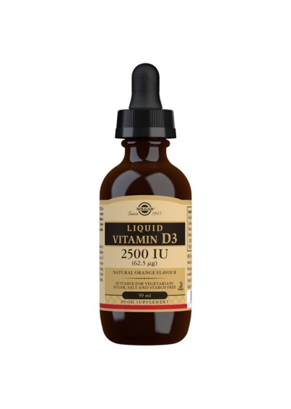 Vitamina D3 Líquida 2500 UI (62,5 µg) - Sabor naranja natural - 59 ml