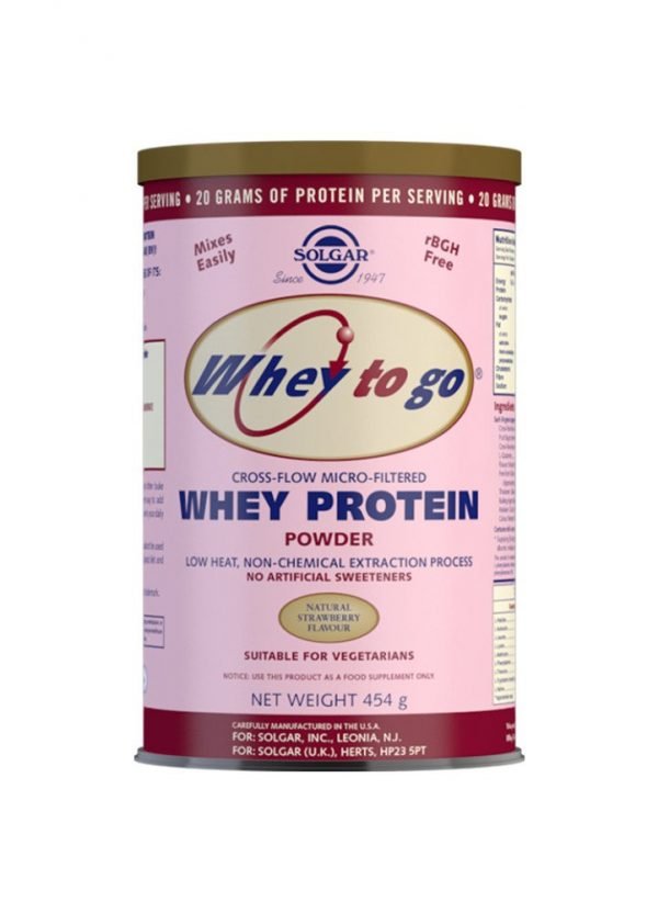 Whey To Go Proteína de suero en polvo (Sabor fresa) - 454 g