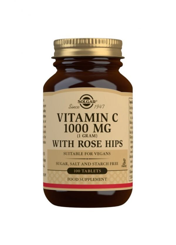 Rose Hips C 1000 mg Vitamina C con escaramujo - 100 Comprimidos