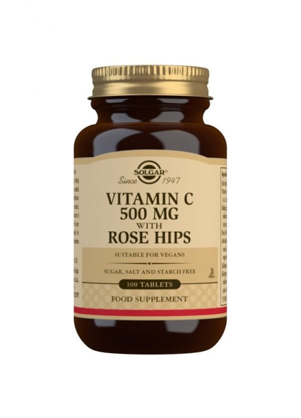 Rose Hips C 500 mg Vitamina C con escaramujo - 100 Comprimidos