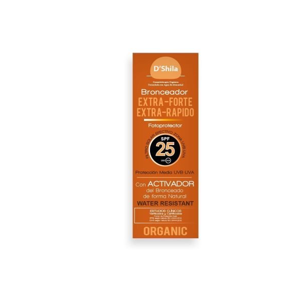 FOTOPROTECTOR BRONCEADOR
SPF 25 EXTRA-FORTE EXTRA-RÁPIDO*
Activador del bronceado de forma natural