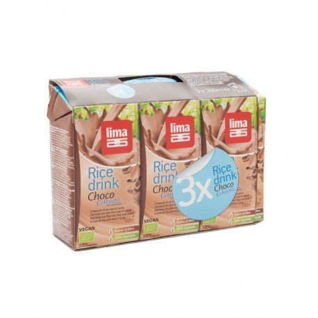 Bebida de arroz rice drink choco Lima 3 x 200 ml