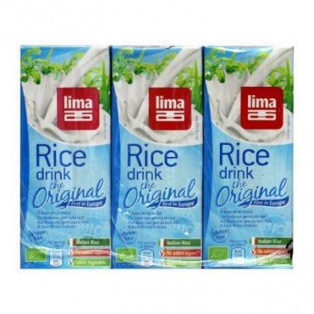 Bebida de arroz rice drink original Lima 3 x 200 ml