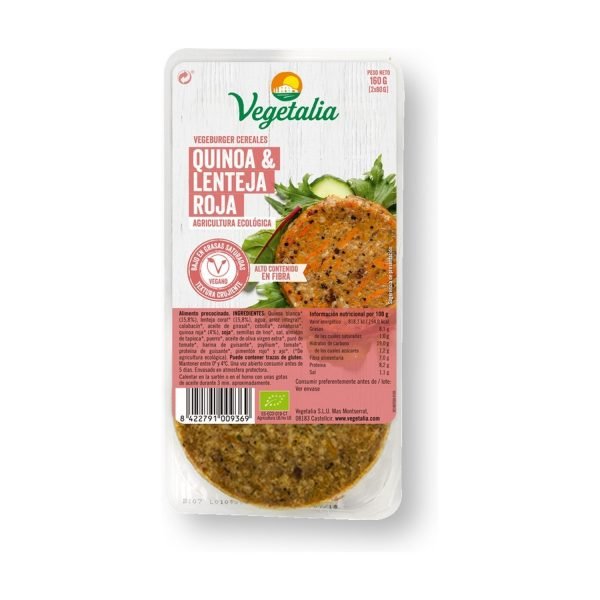 Vegeburguer Quinoa y Lenteja Roja Bio